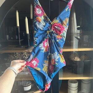 Floral Blue One-Piece Swimsuit